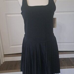 Women's Pleated Active Dress "All in Motion"  XL Black with Built in Shorts